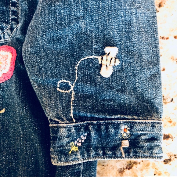 Cute!!! Embroidered Baby Gap Denim Coat, Size: 4y - Picture 4 of 6
